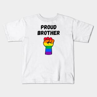 Proud Brother Rainbow Pride T Shirt Design Kids T-Shirt